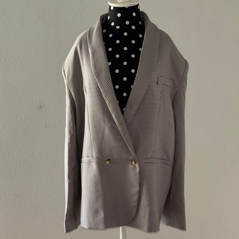 Pretty Little Thing Houndstooth Oversized Blazer